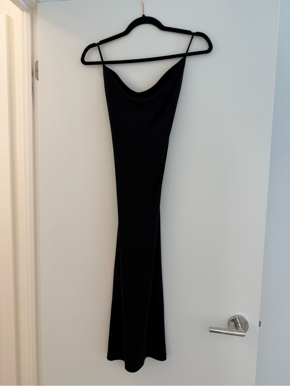 Little Black Slip Midi Dress with Tie-Back (Australian Designer)